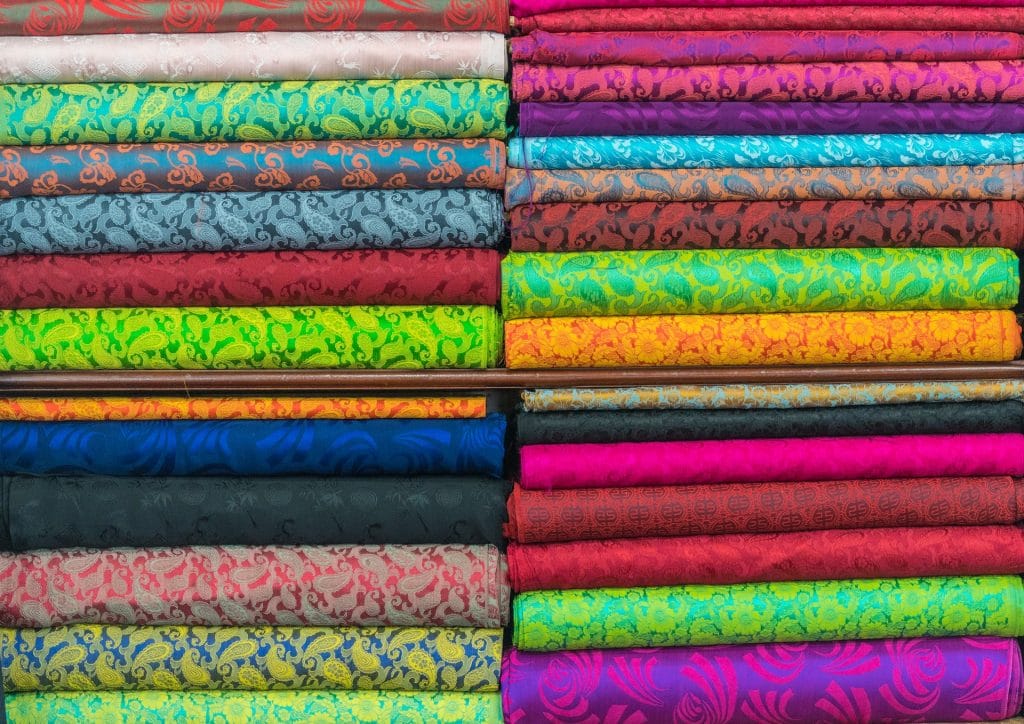 Colorful folded fabric