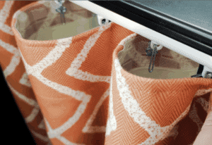 Top-down view of a wave headed curtain
