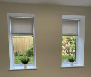 Two roller blinds