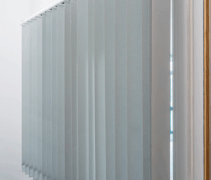 Vertical blind at an office window